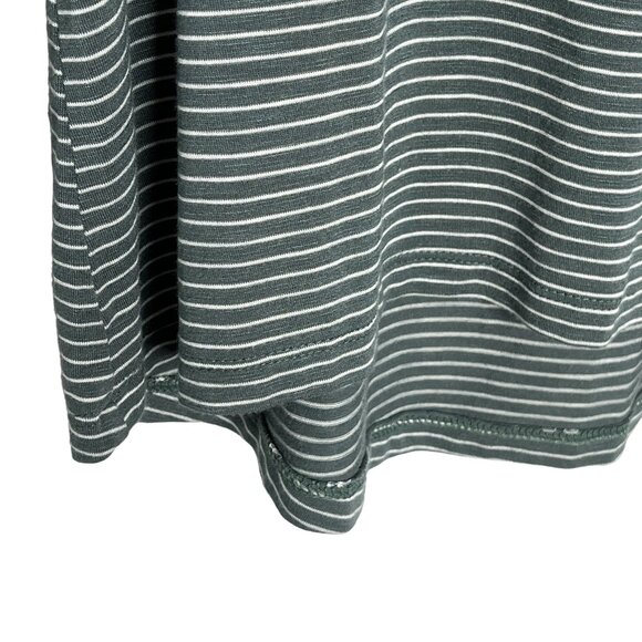 American Eagle Top Womens Small T Shirt Soft Sexy Slub Green Striped Casual Tee - Picture 7 of 11